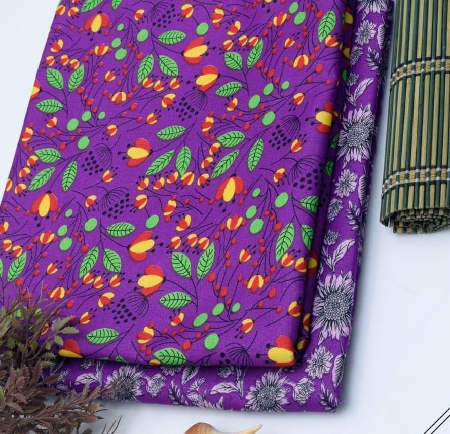 2 Pcs Women's Unstitched Printed Suit