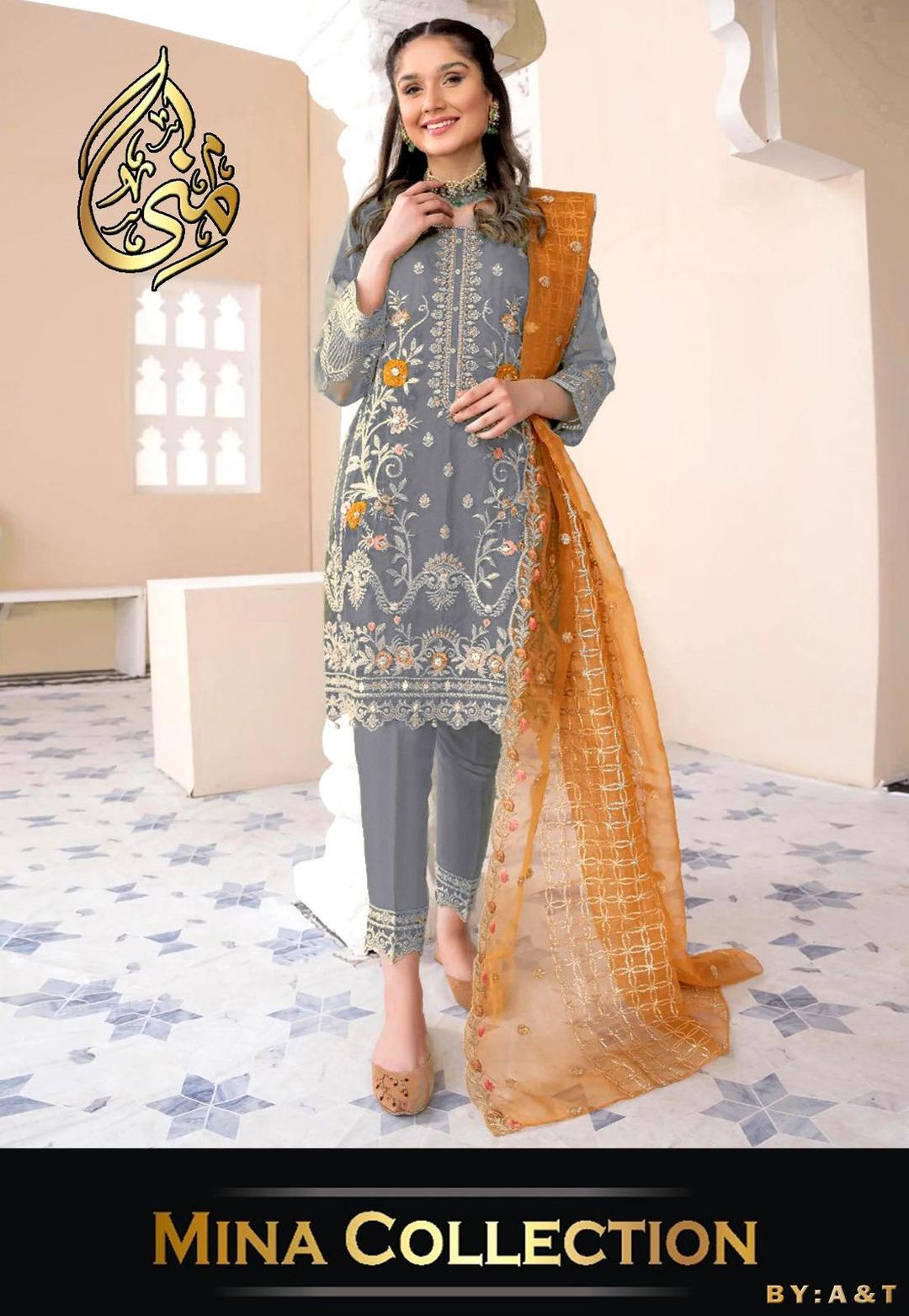 3 Pcs Women's Stitched Embroidered Suit